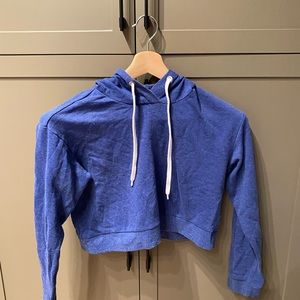Blue cropped hoodie in size small